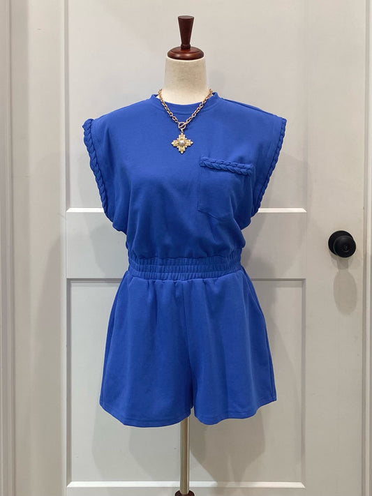 Drop Shoulder Knit Romper