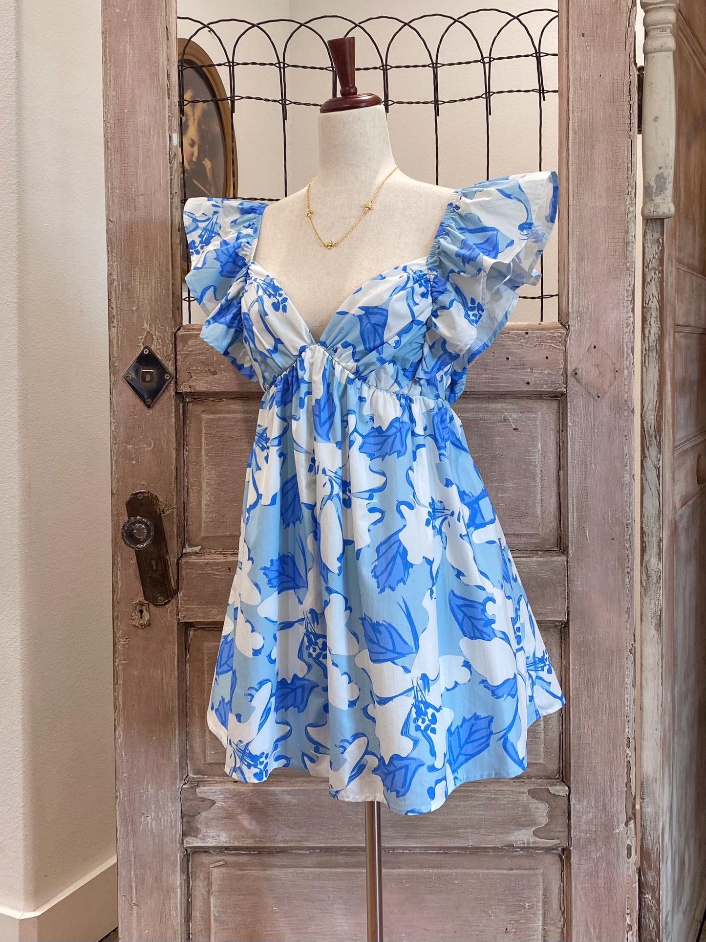 Blue Floral Romper
