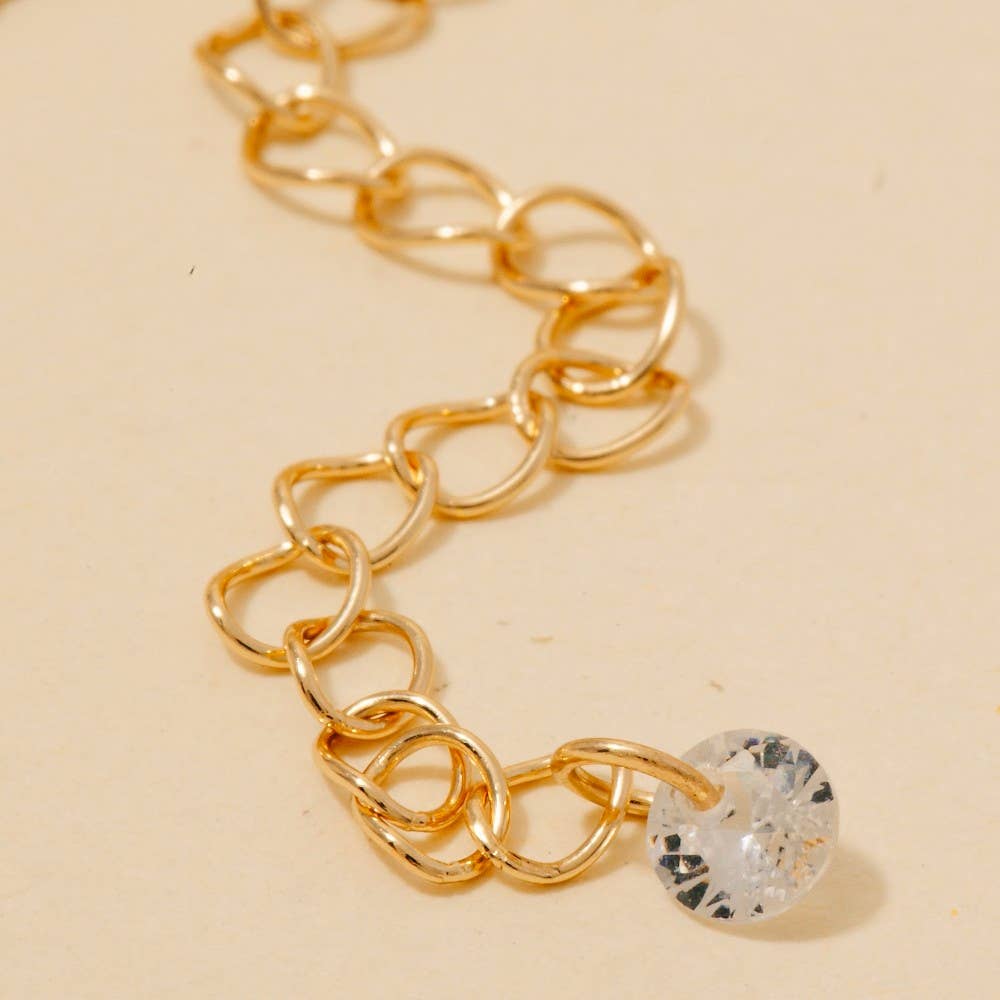 Pave Oval Pendant Necklace
