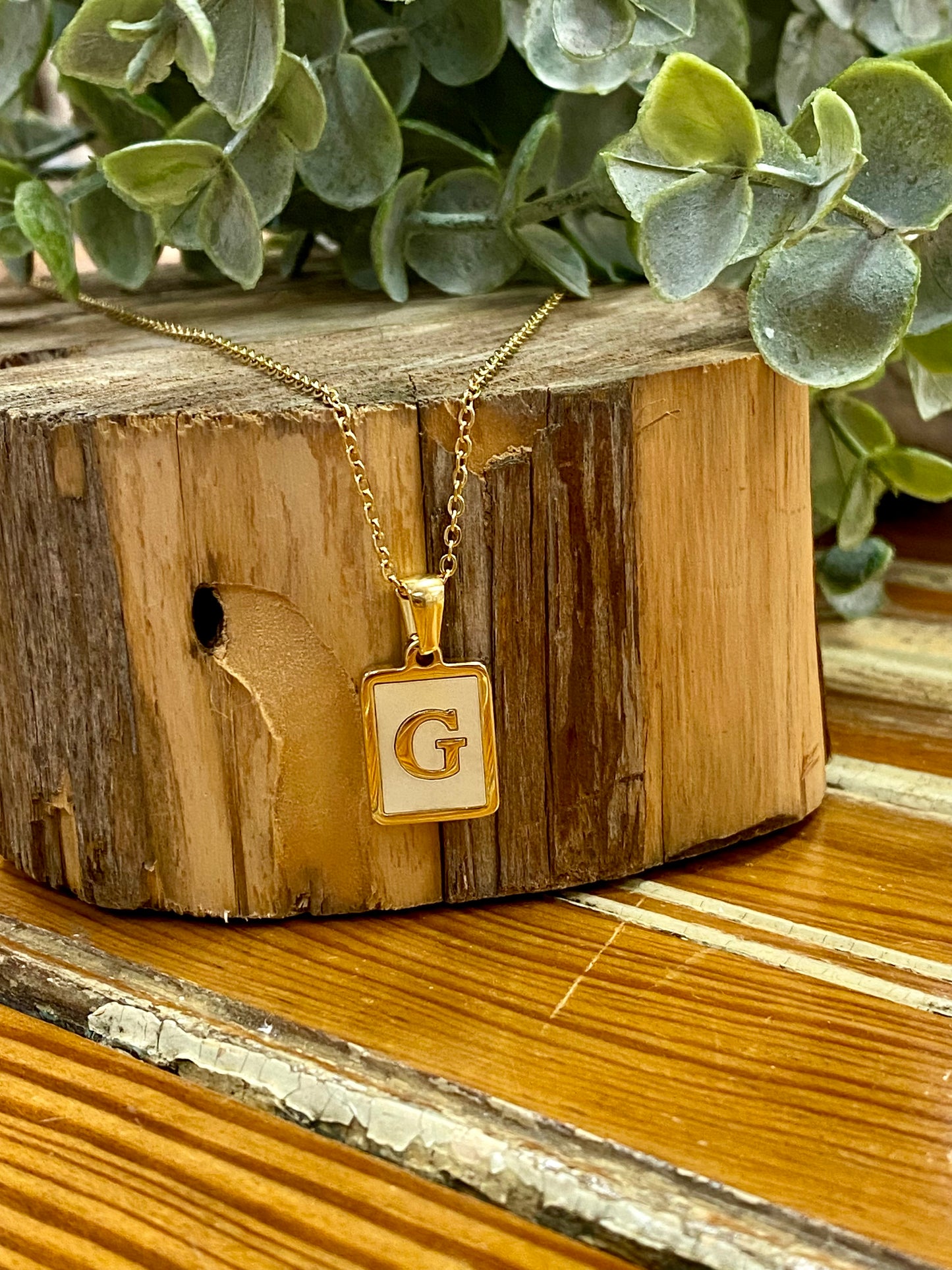 Initial Shell Pendant Necklace