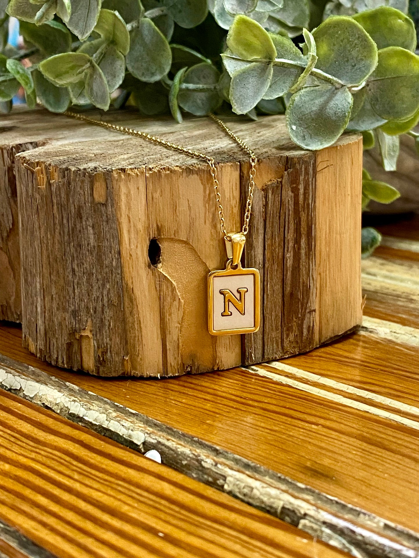 Initial Shell Pendant Necklace