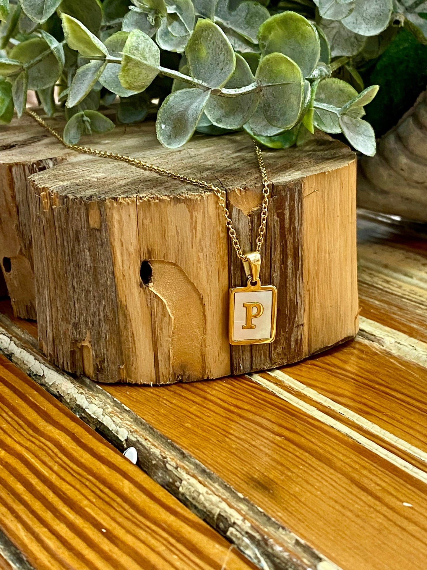 Initial Shell Pendant Necklace