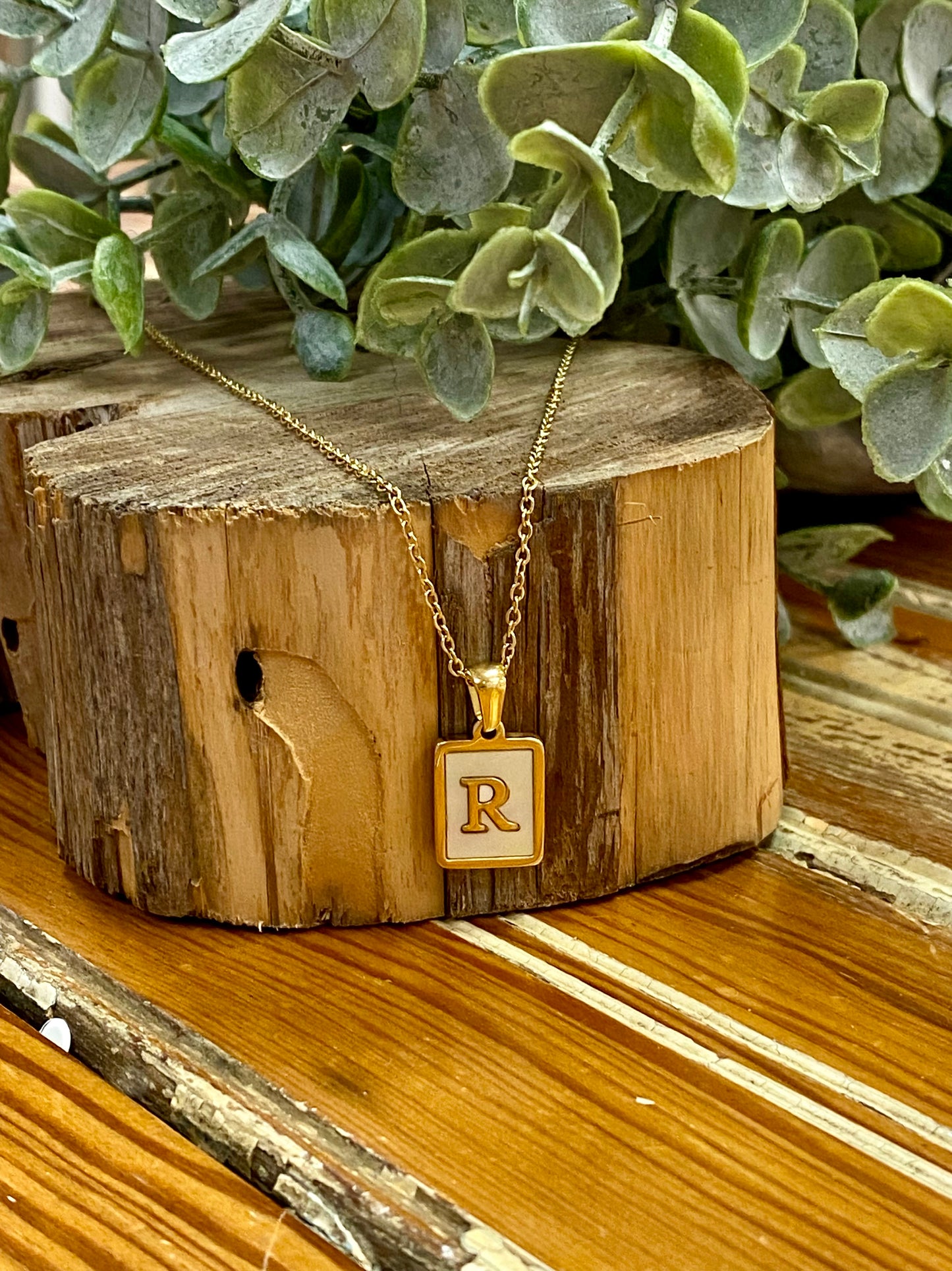 Initial Shell Pendant Necklace