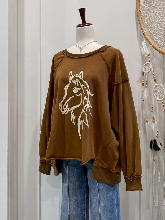 Horse Graphic Sweatshirt