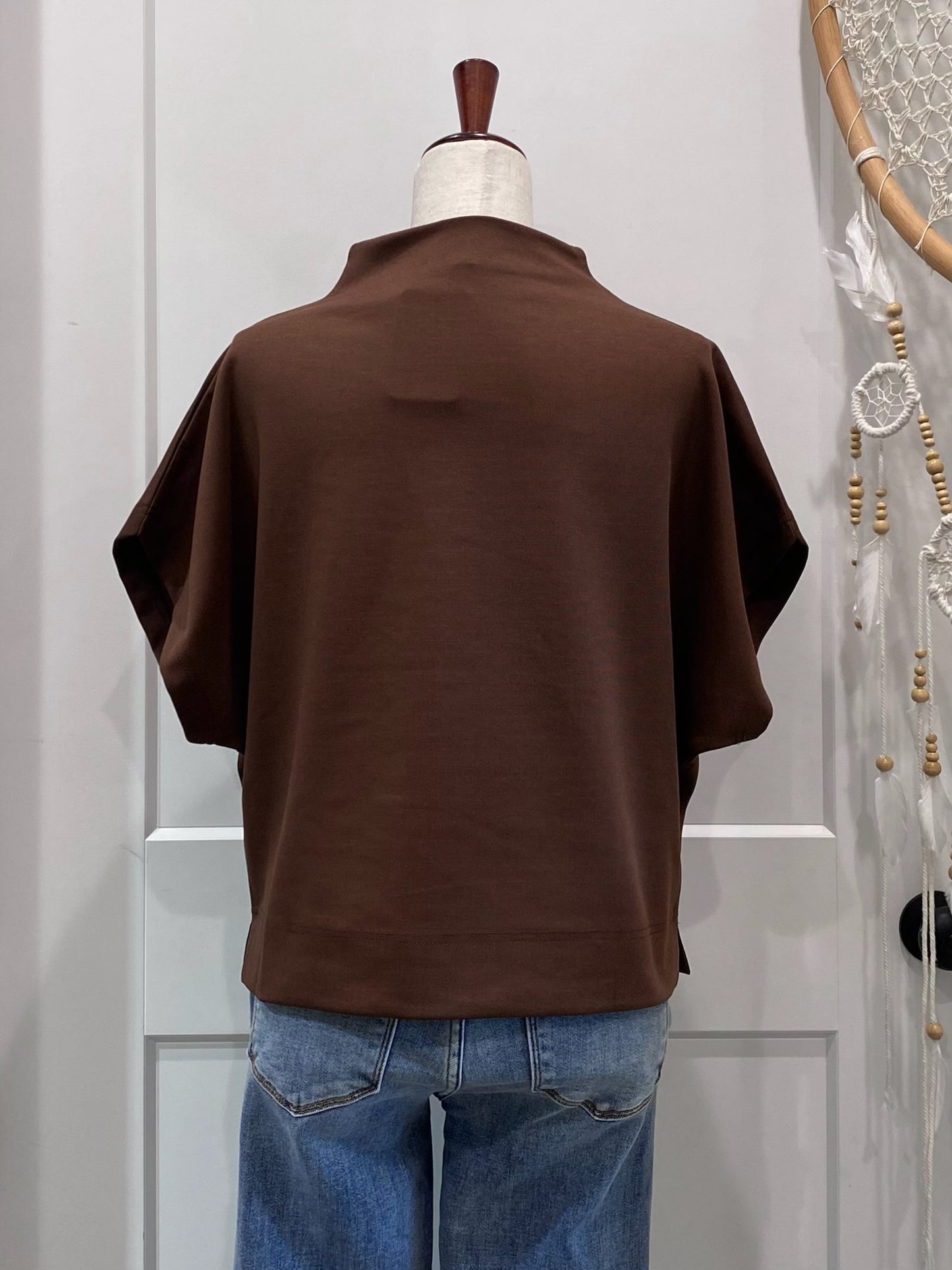 Mock Neck Short Sleeve Top