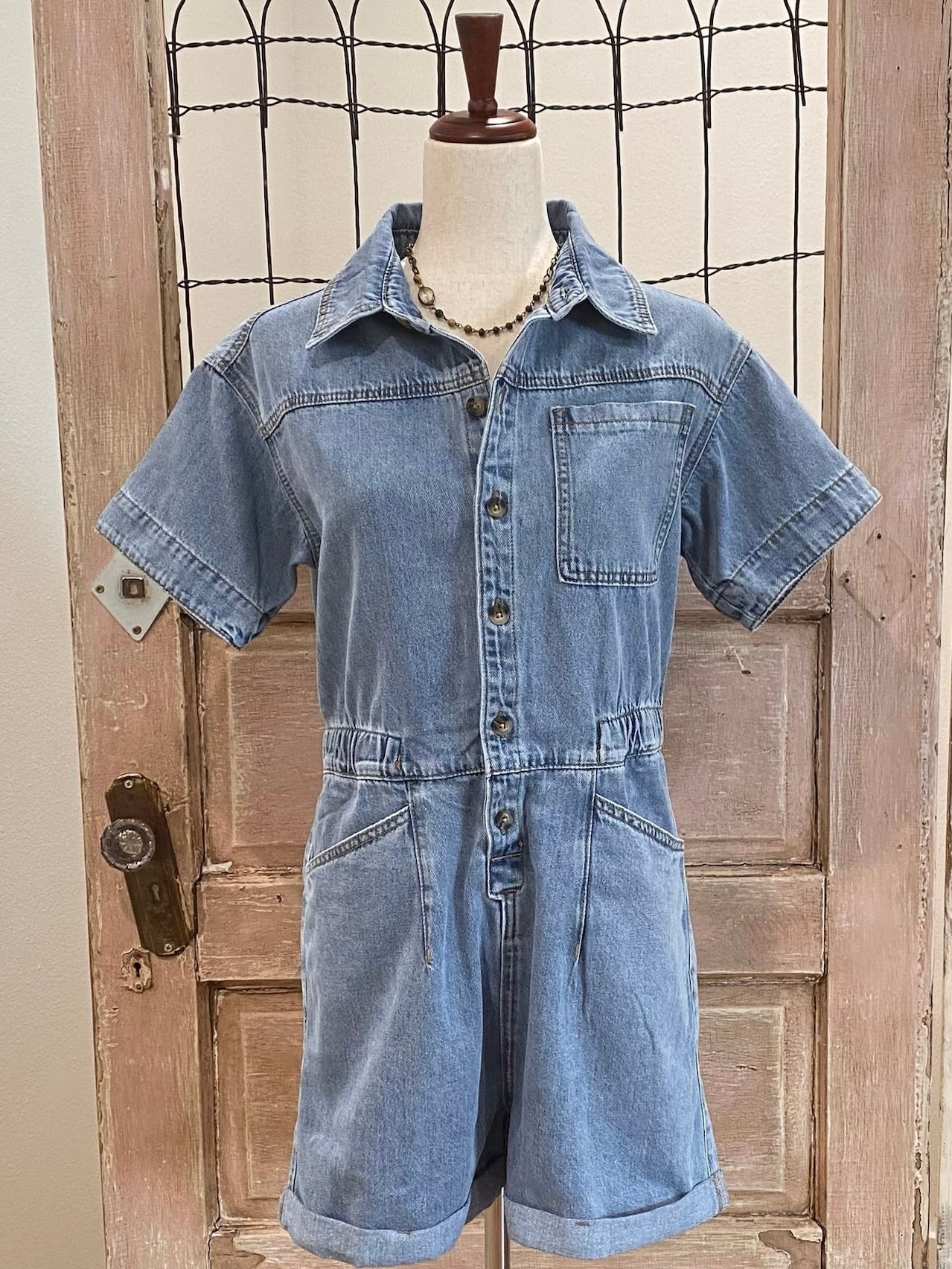 Denim Utility Romper