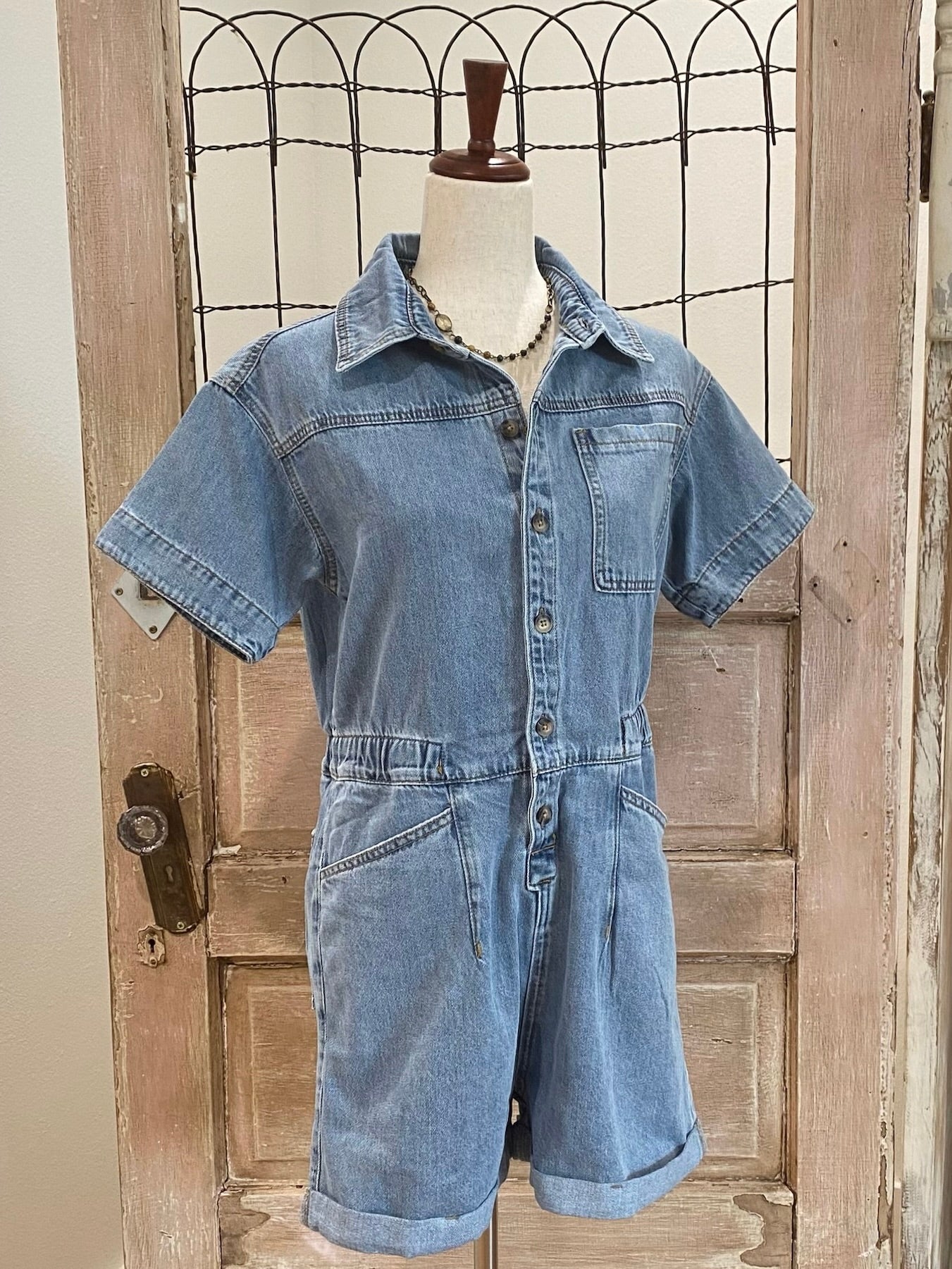 Denim Utility Romper
