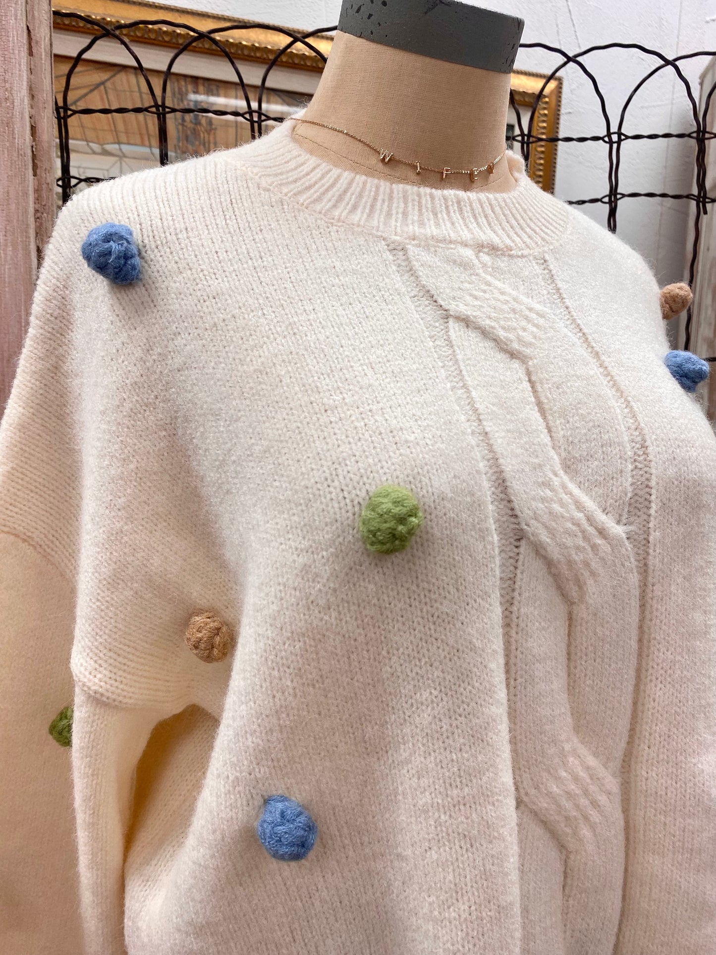 Pom Pom Embellished Sweater