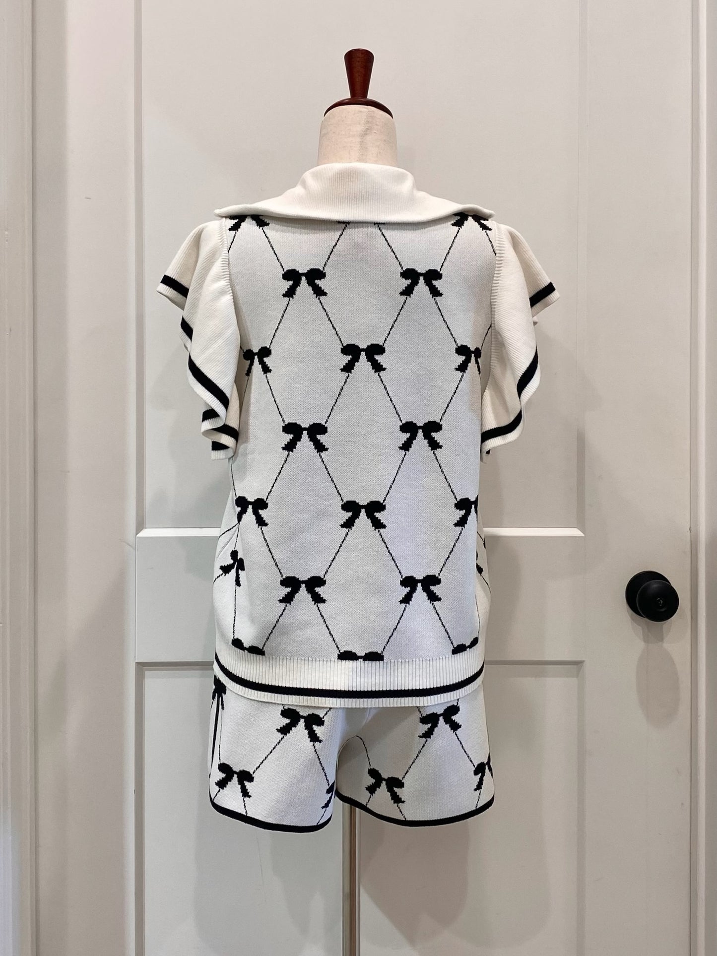 Bow Sweater Top and Short Set