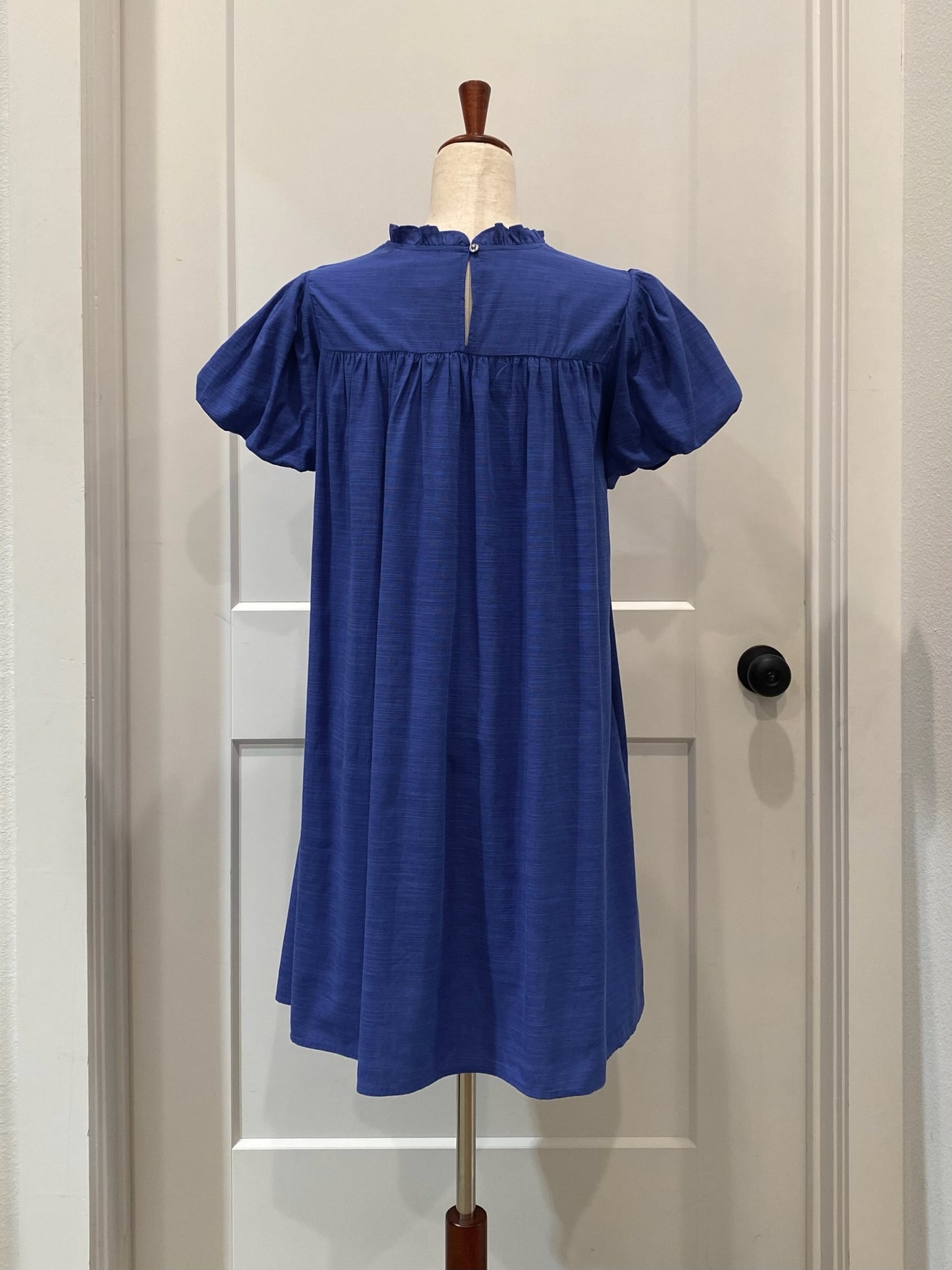 Bubble Sleeve Pintuck Dress