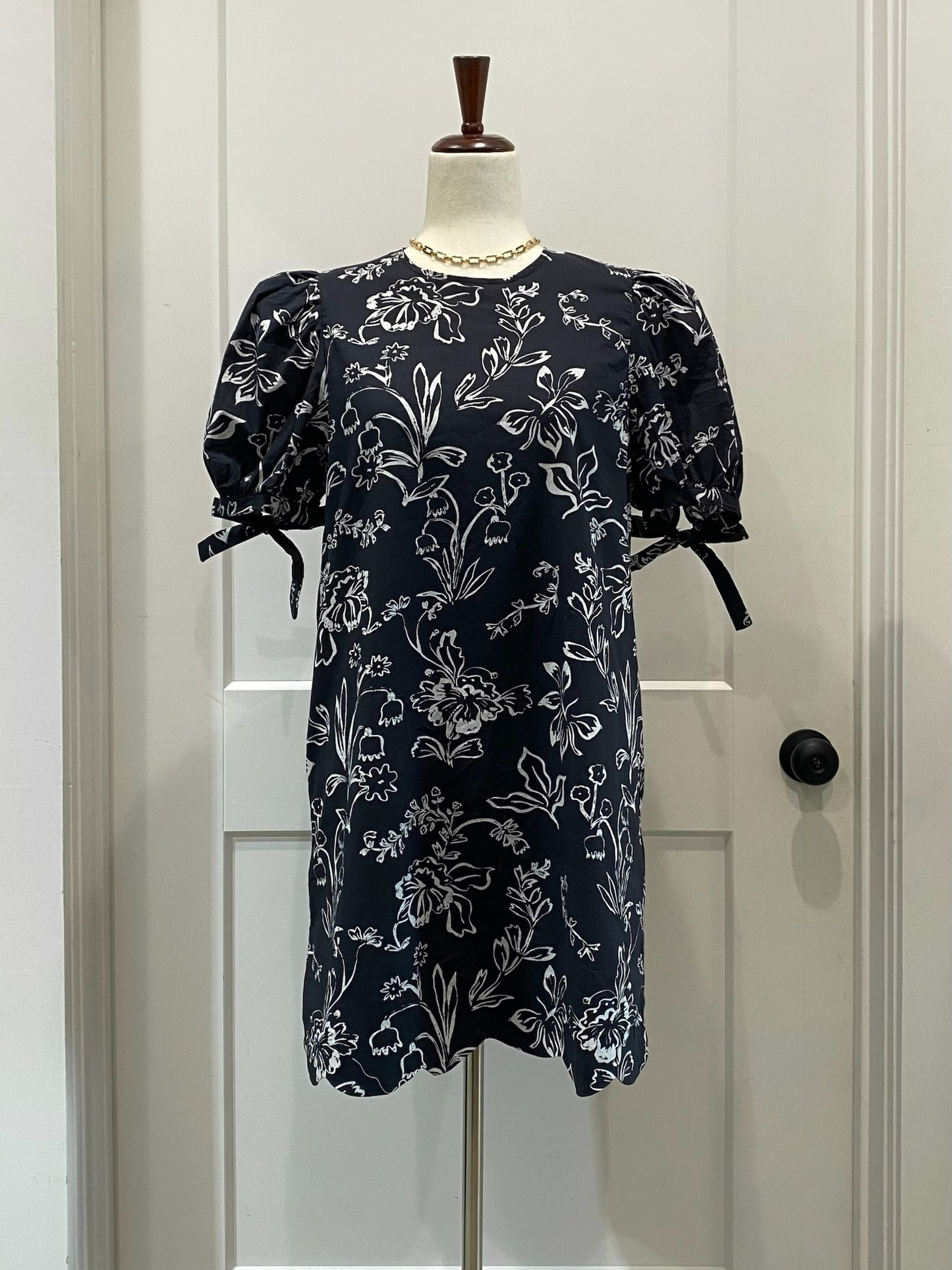 Black Floral Print Dress