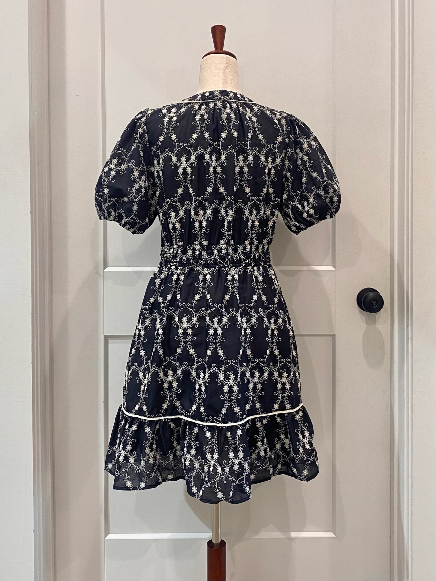 Embroidered Navy Dress | S-2XL