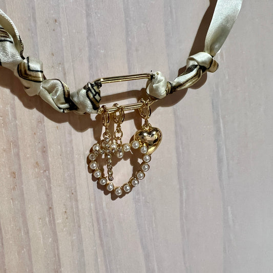 Heart Charm Scarf Necklace