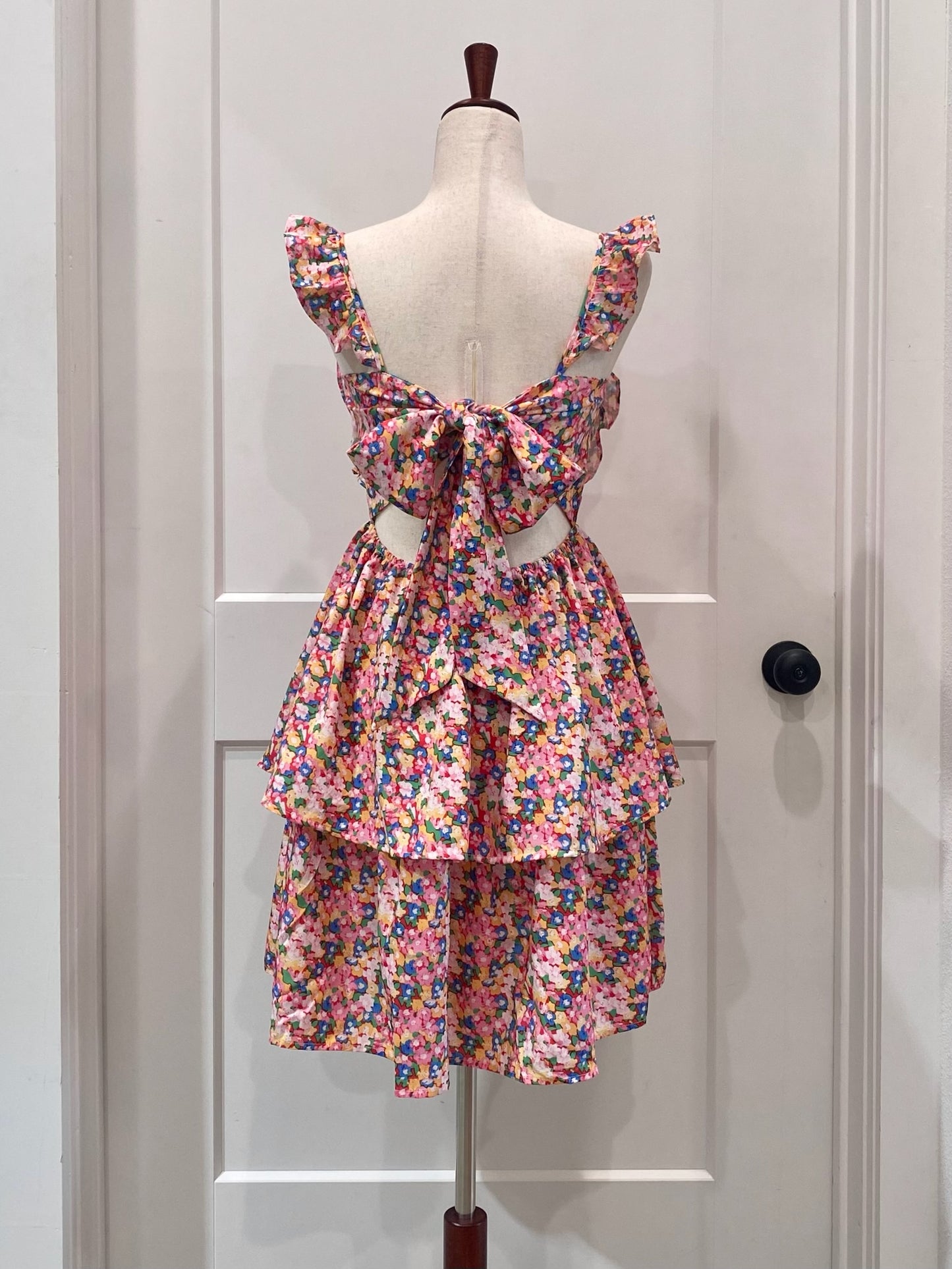 Floral Smocked Ruffle Sleeve Dress