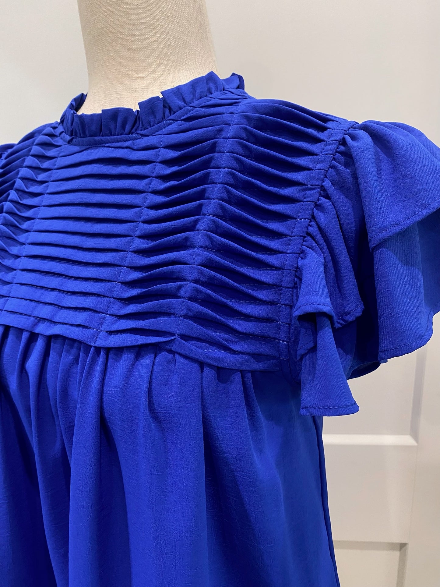 Ruffle Sleeve Pleated York Top