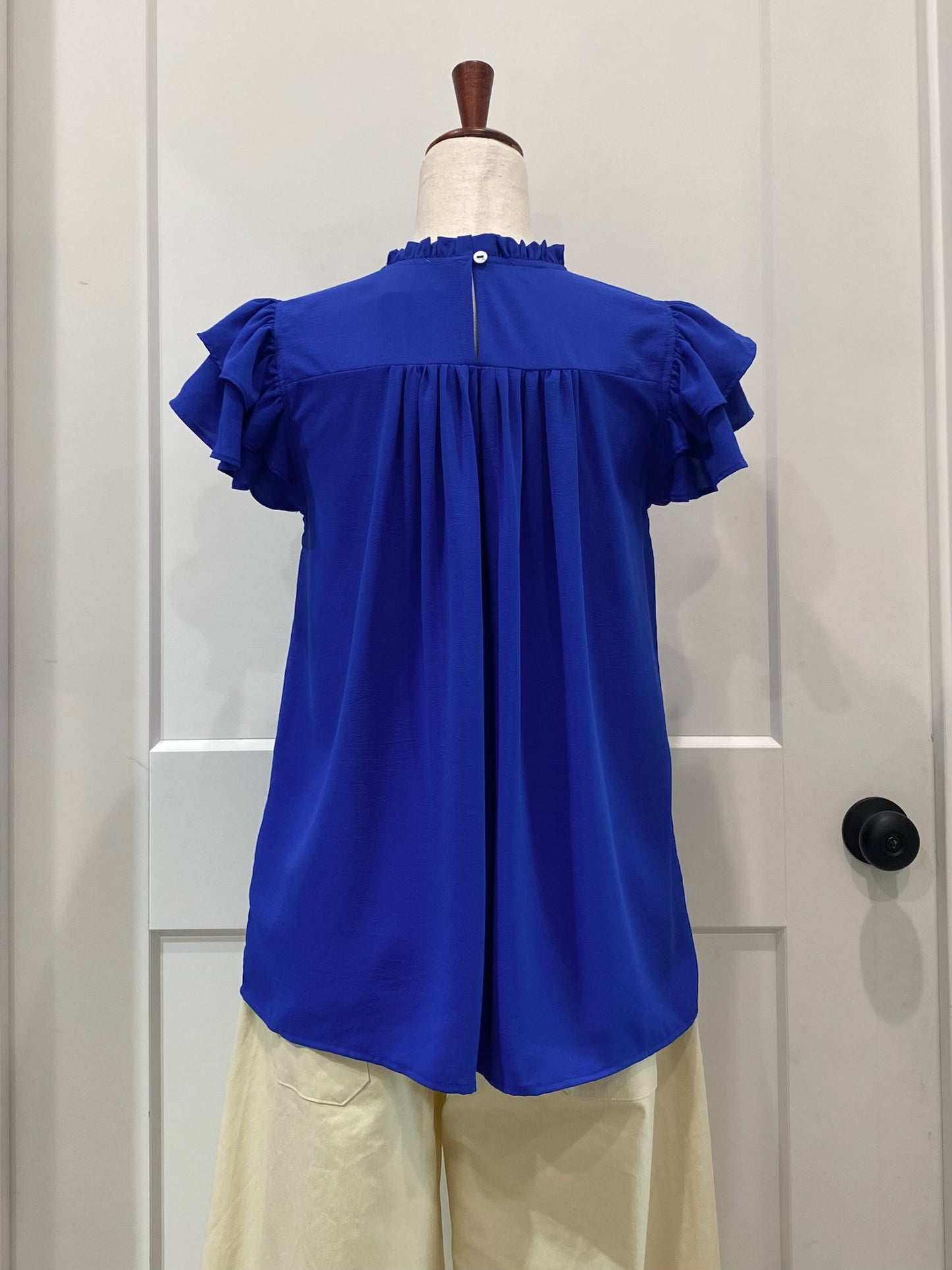 Ruffle Sleeve Pleated York Top