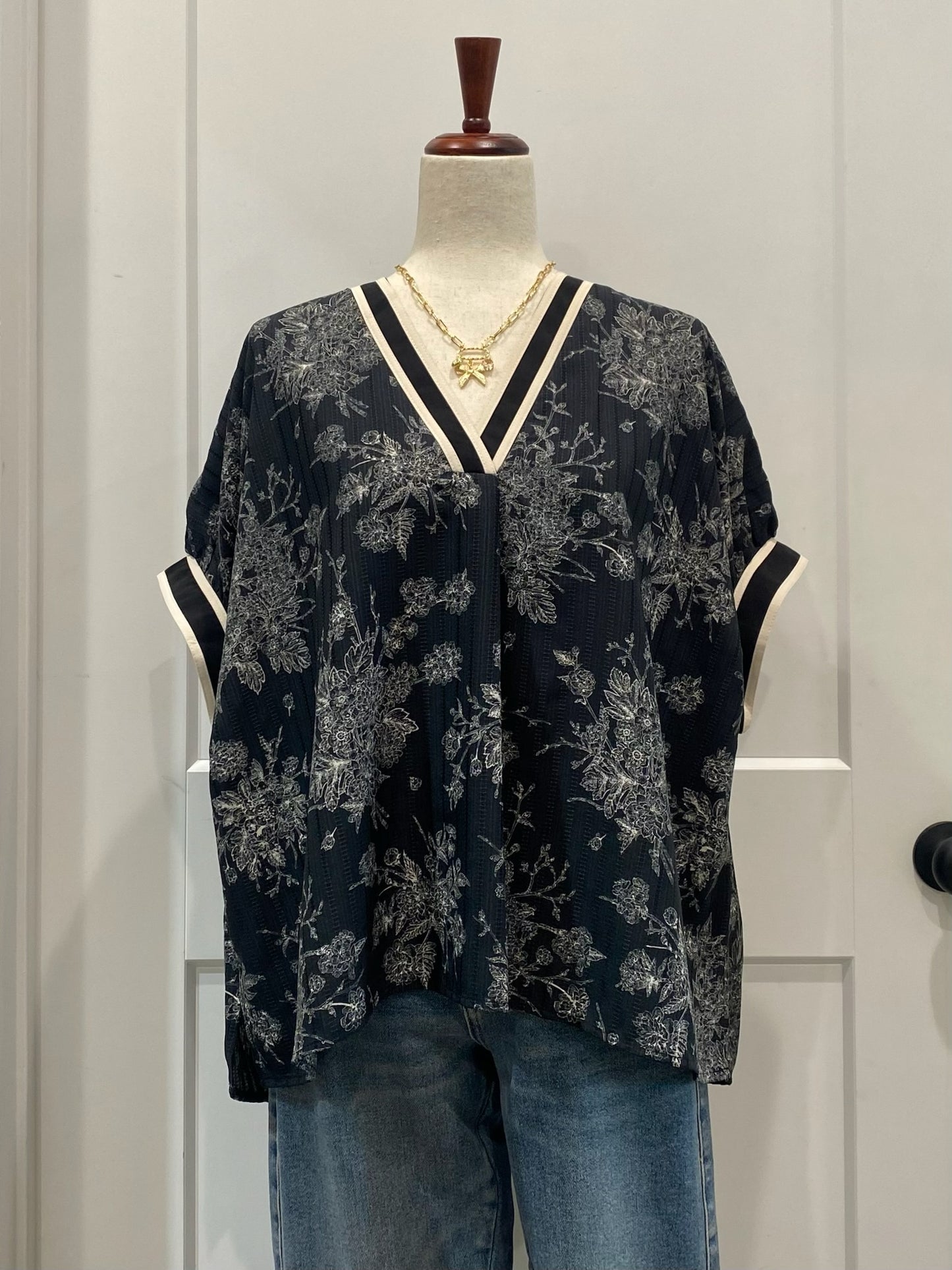 Floral Print Oversized Top