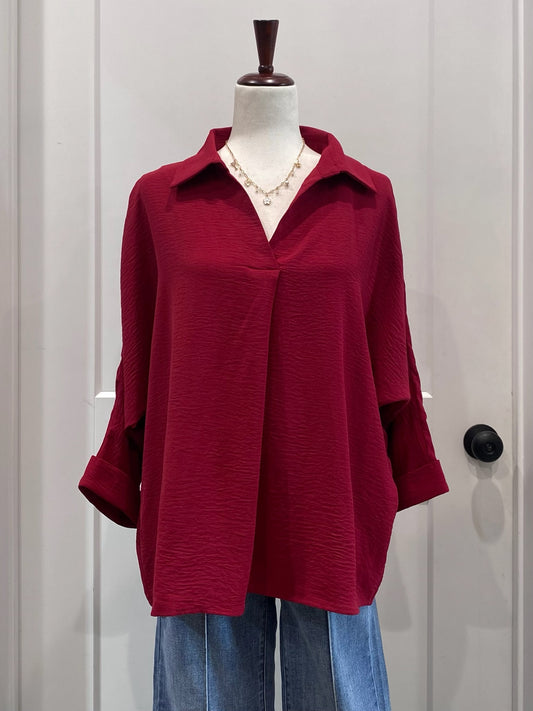 Collared 3/4 Sleeve Top