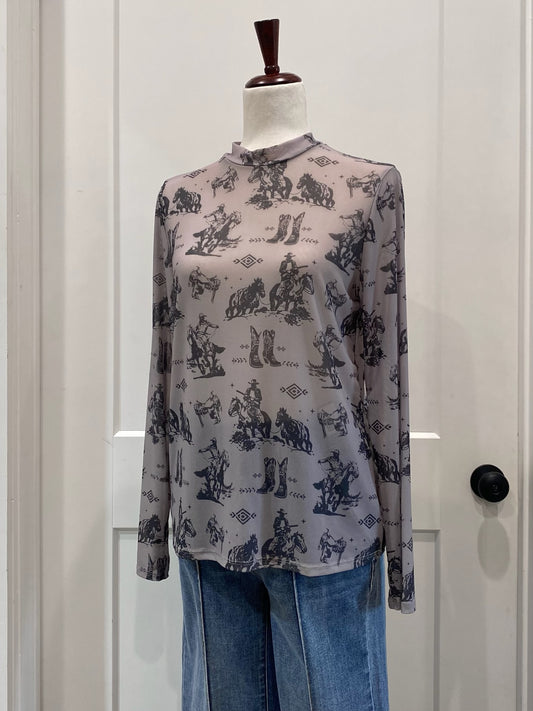 Western Cowboy Mesh Shirt