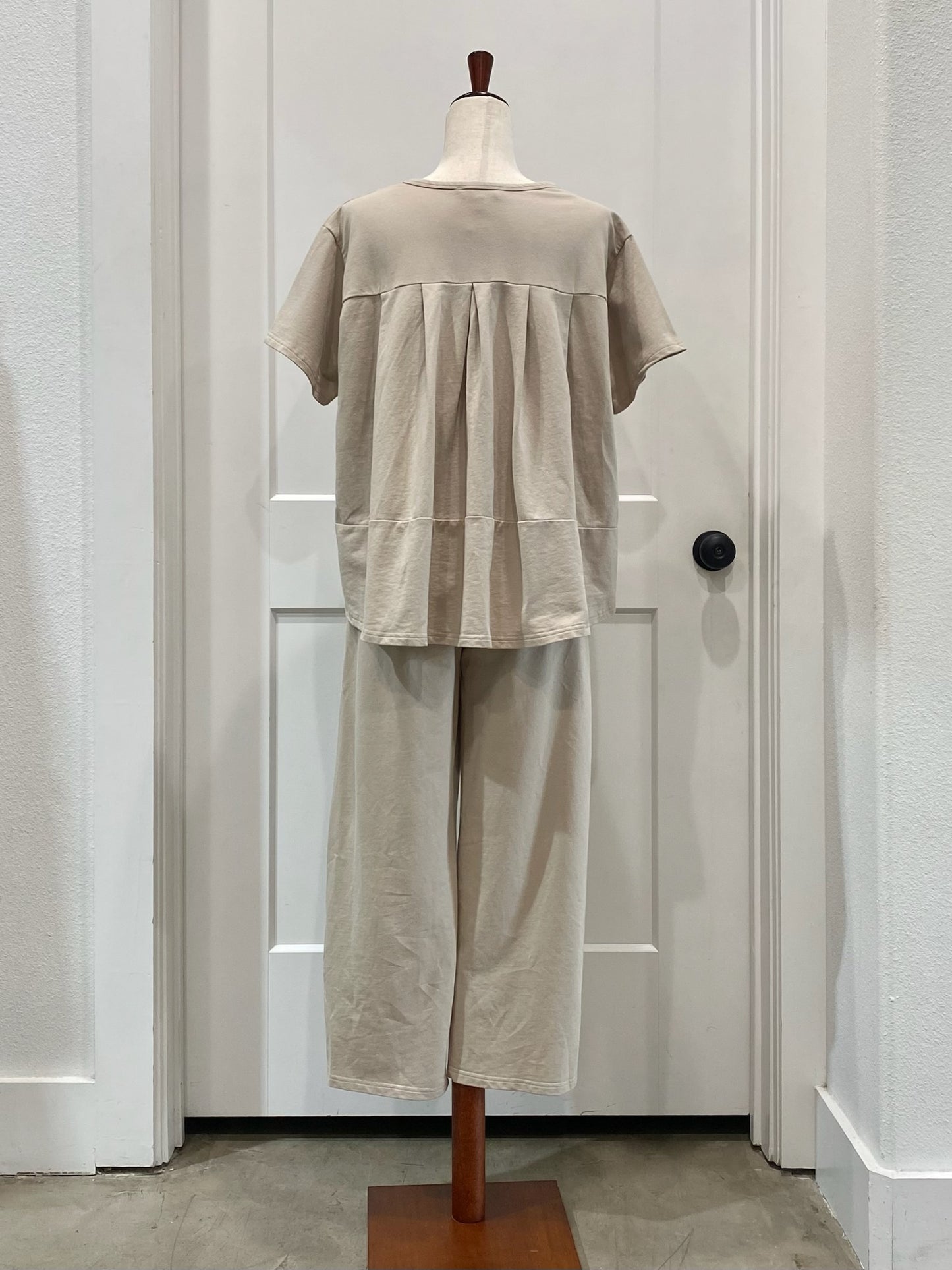 Washed Pleated Top and Pant Set
