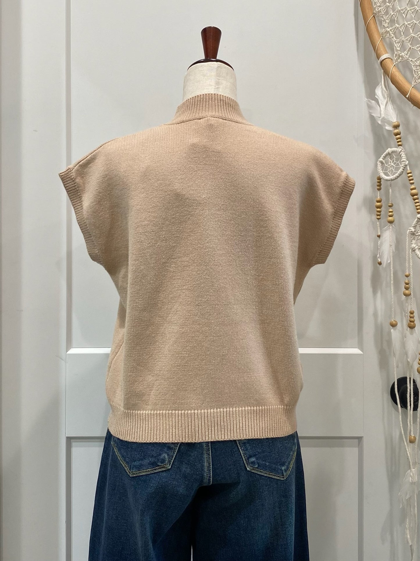 Horseshoe Embroidered Mock Neck Sweater