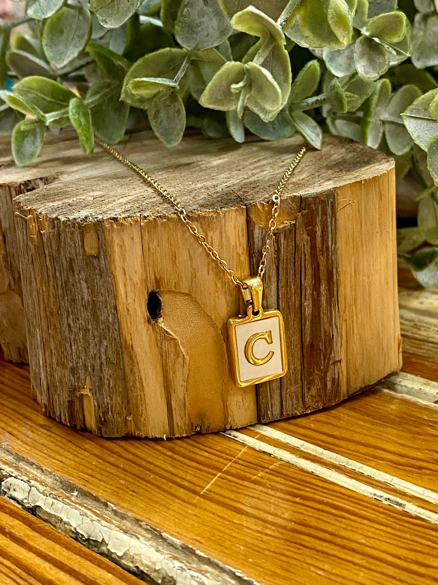 Initial Shell Pendant Necklace