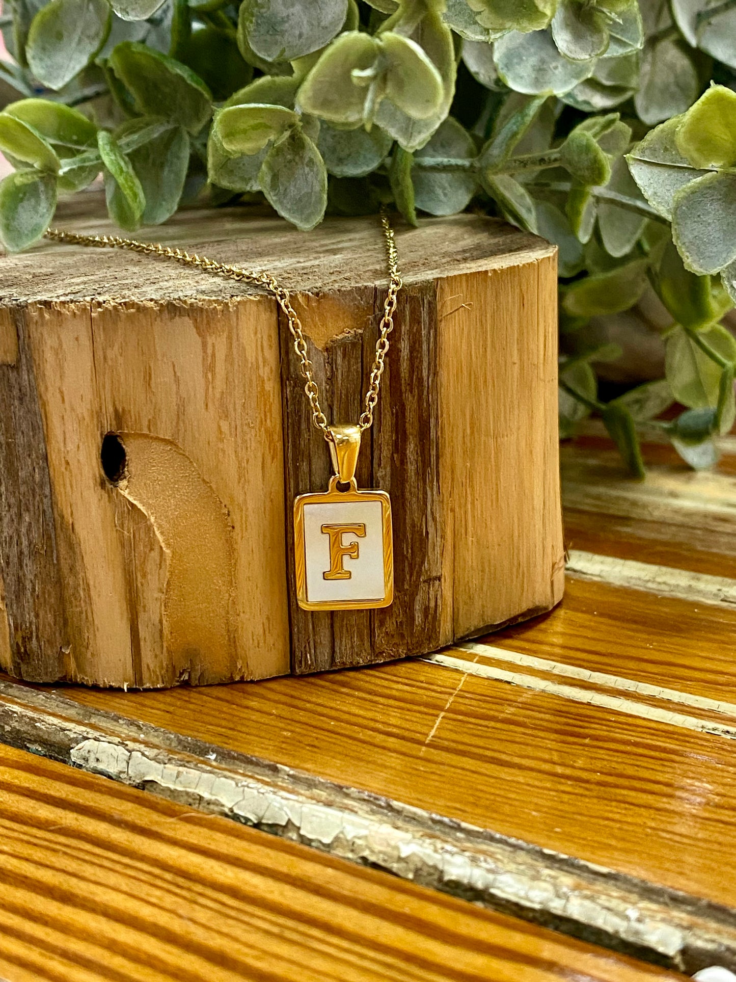 Initial Shell Pendant Necklace