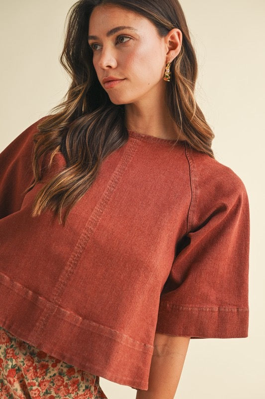Denim Tie Back Top