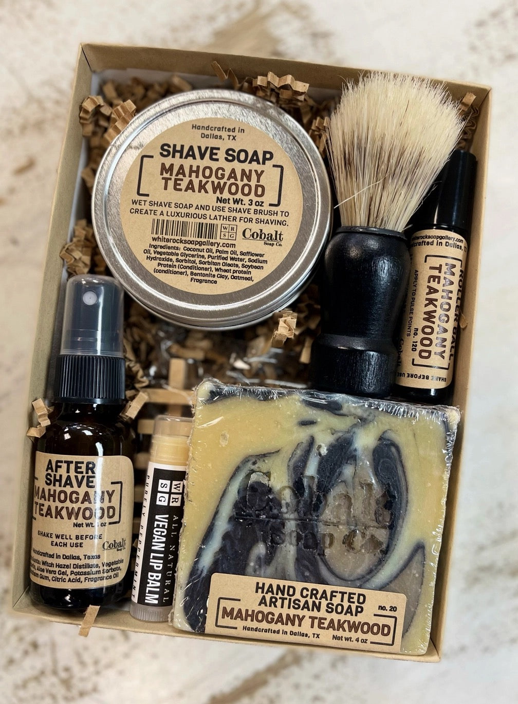 Mahogany Teakwood Shave & Soap Gift Set
