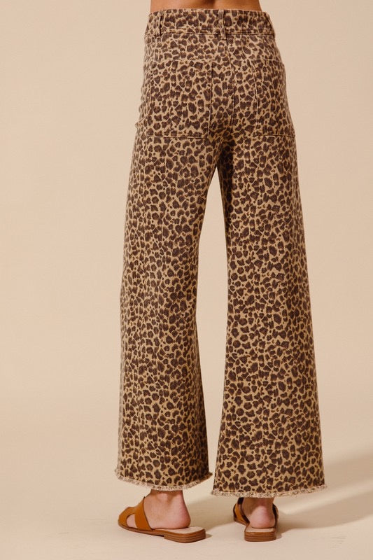 Wide Leg Leopard Pants