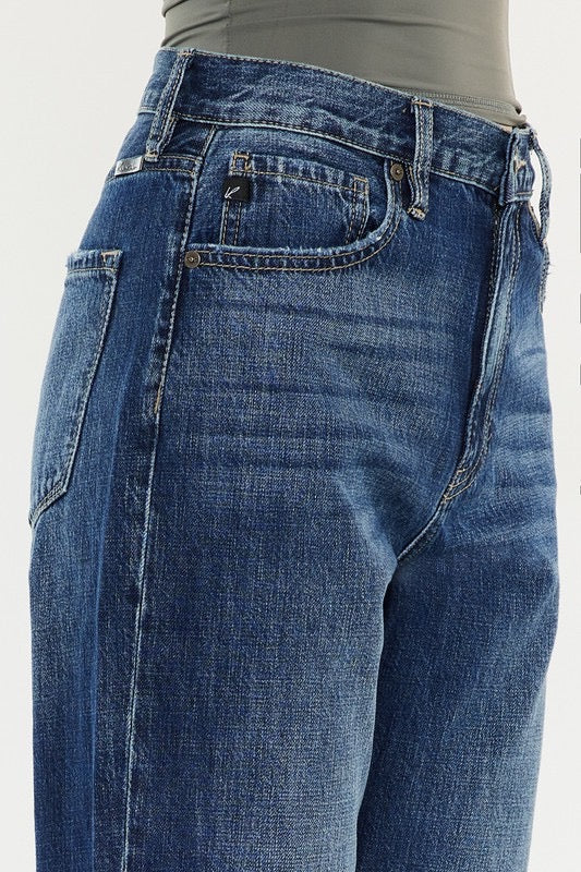 High Rise Cuffed Straight Leg Jean