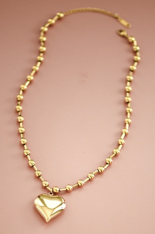 Chunky Heart Pendant Necklace