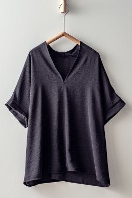 Oversized V Neck Folded Top
