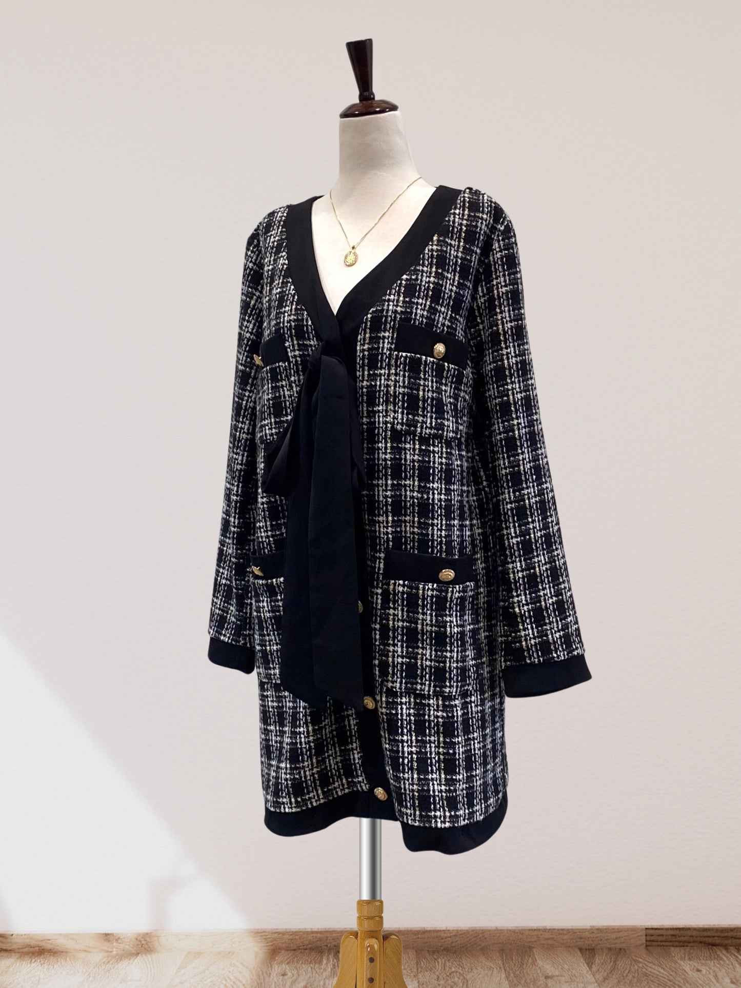 Bow Tweed Dress
