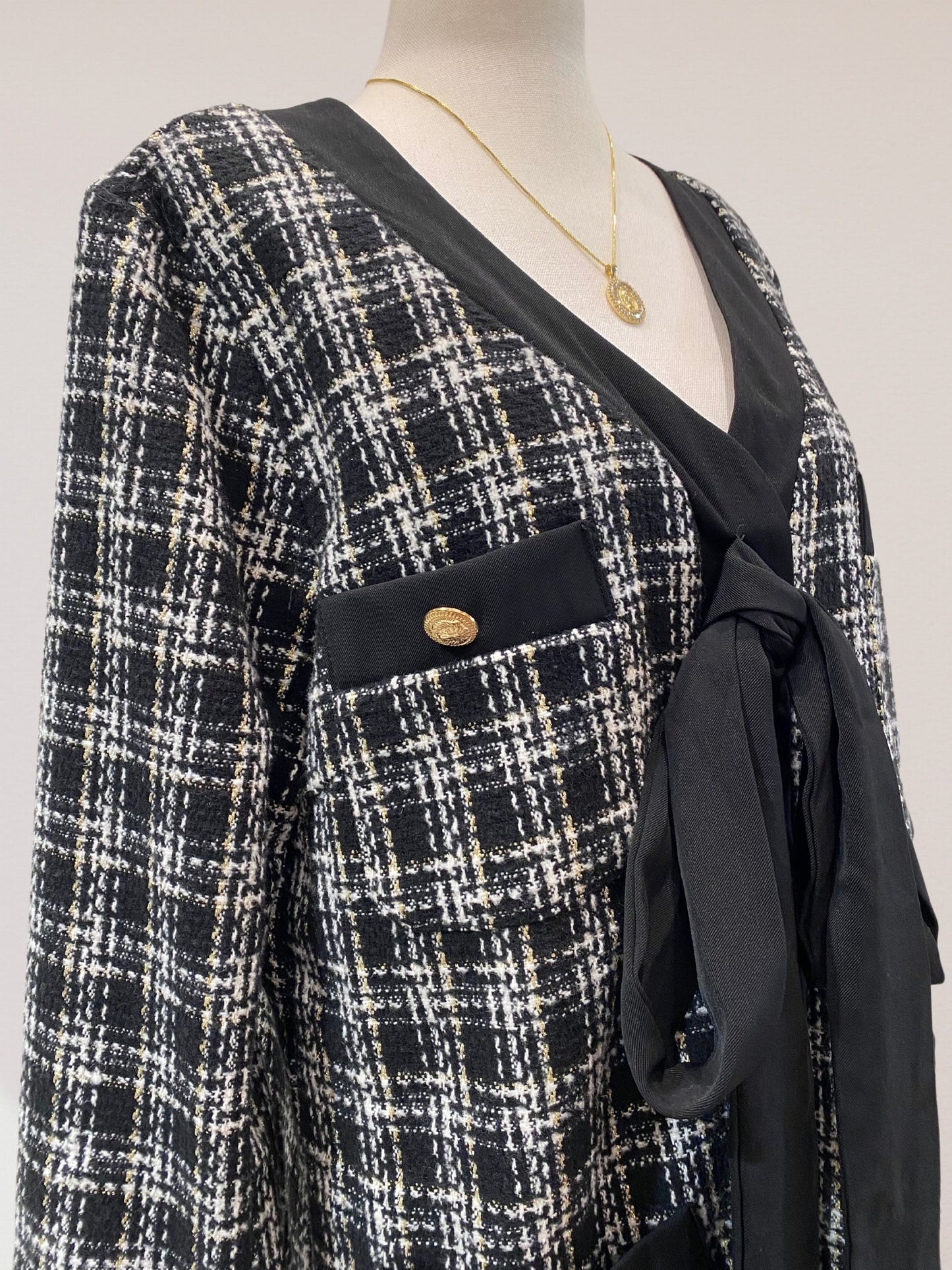 Bow Tweed Dress
