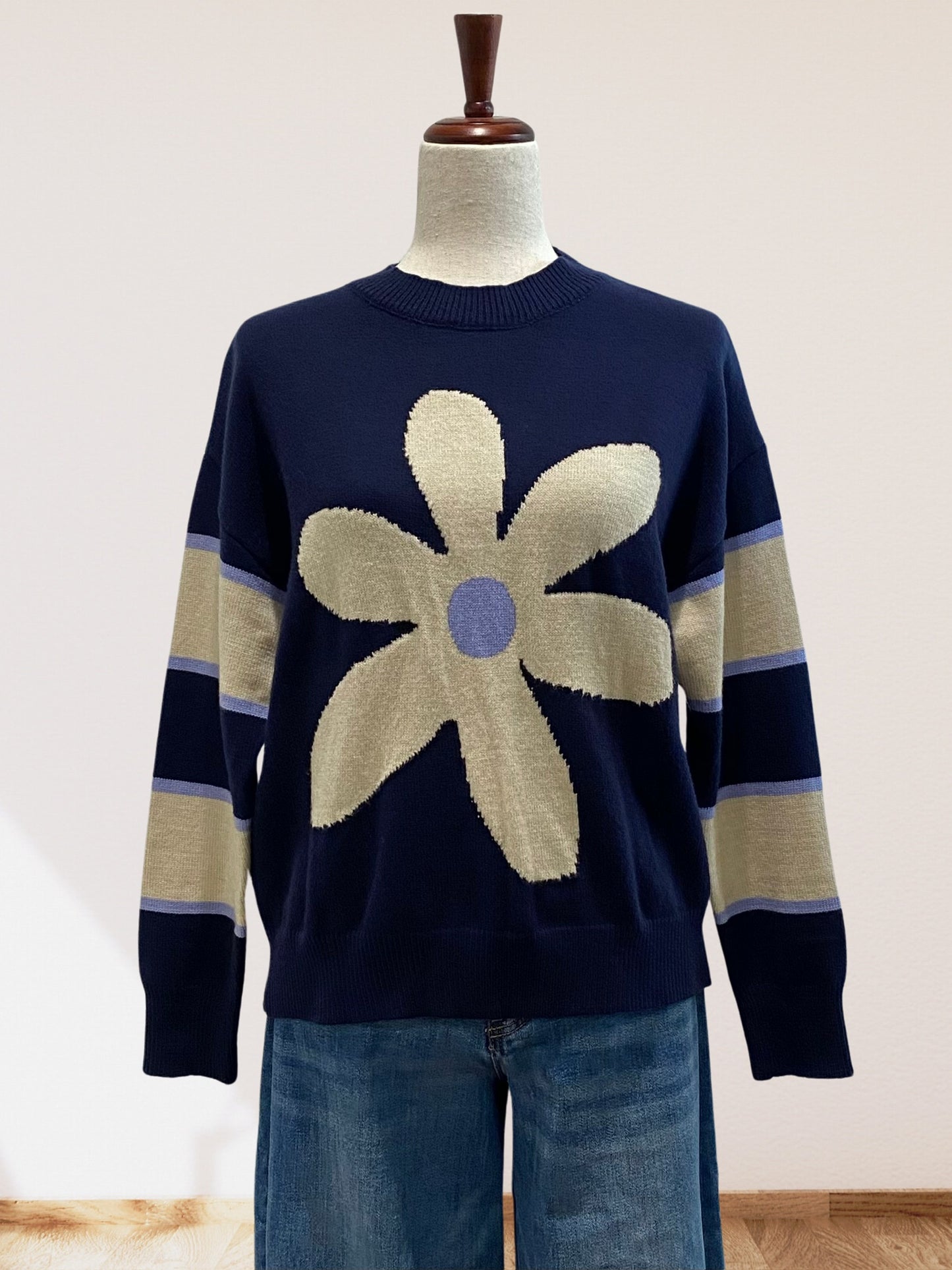 Flower Striped Sweater