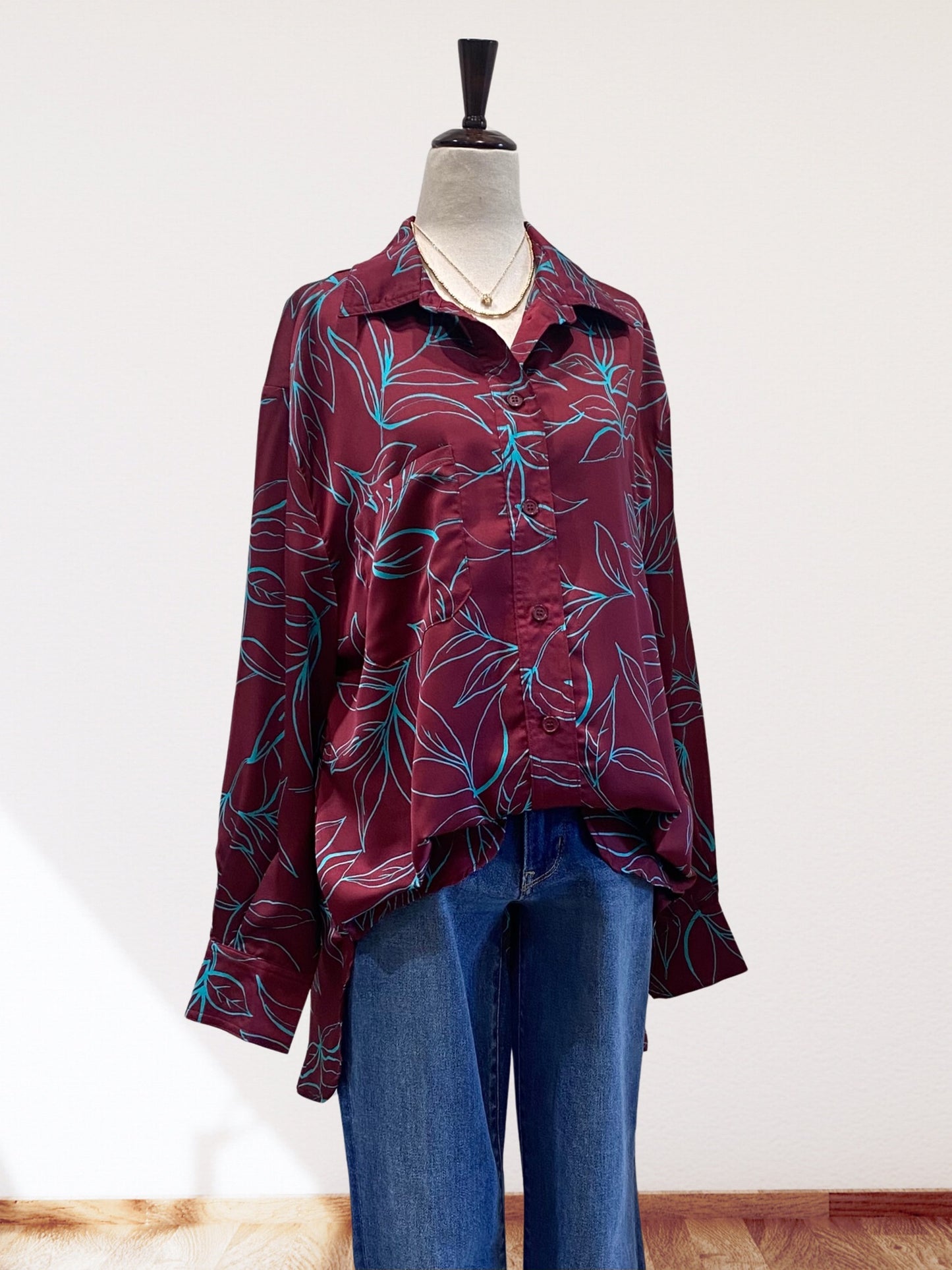 Printed Satin Top