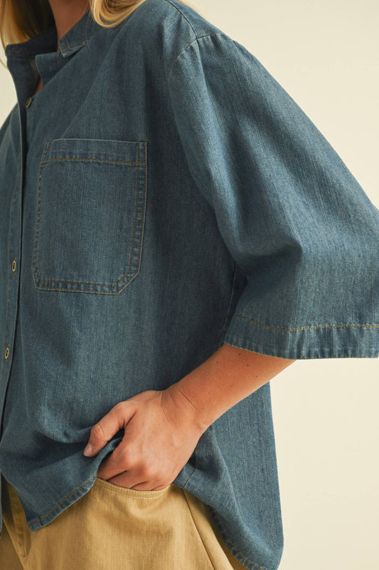 Button Up Denim Top