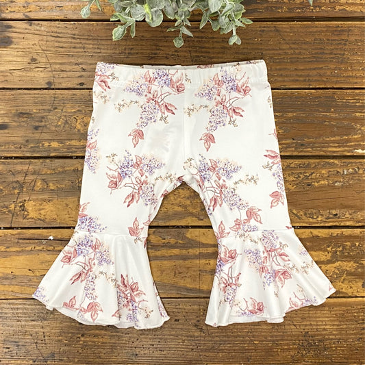 White Floral Bell Bottoms