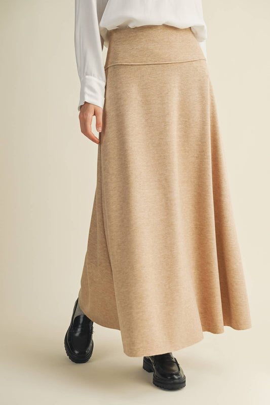 Brushed Rib Maxi Skirt