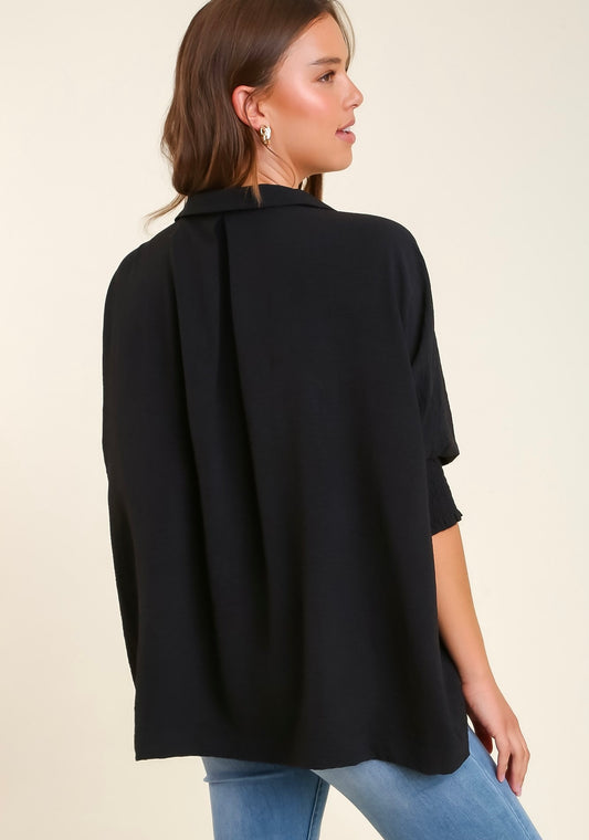 Textured Boxy Cut Top