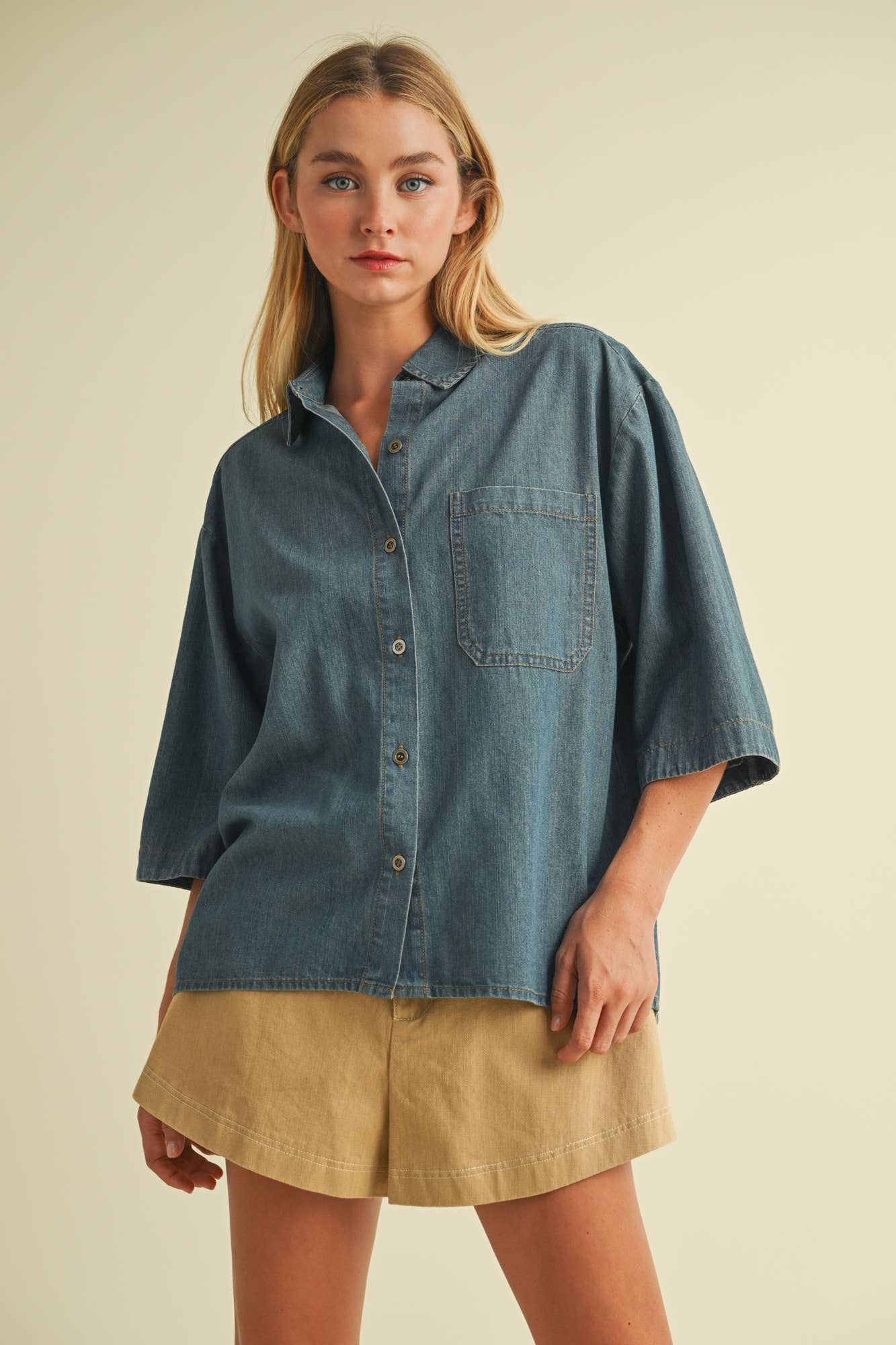 Button Up Denim Top