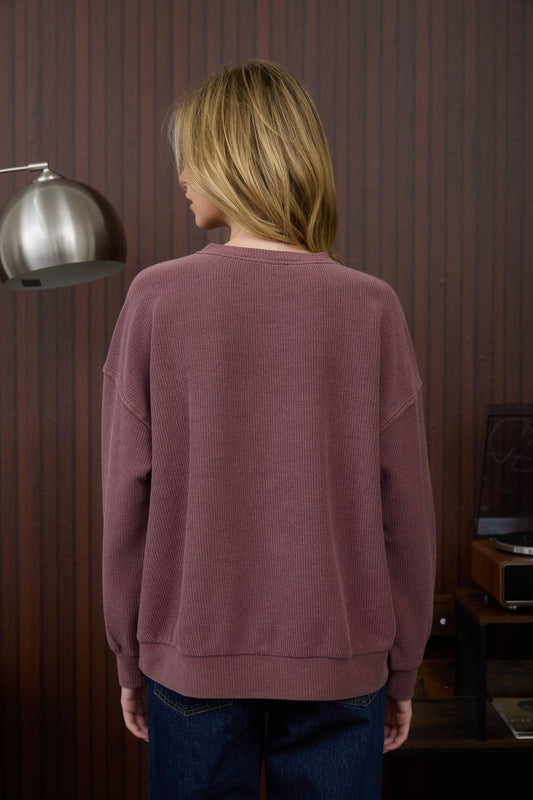 "Texas" Knit Burgundy Top