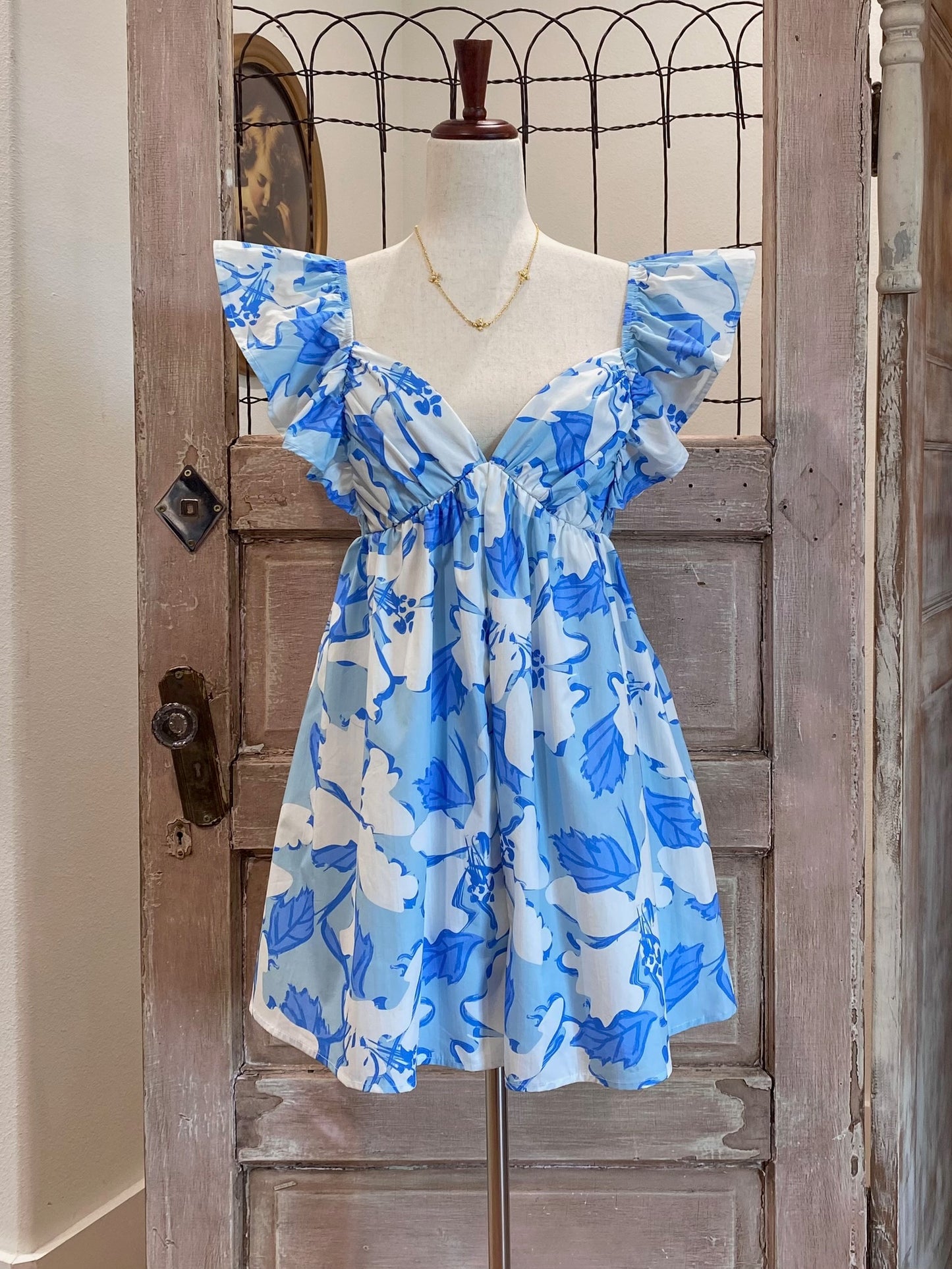 Blue Floral Romper