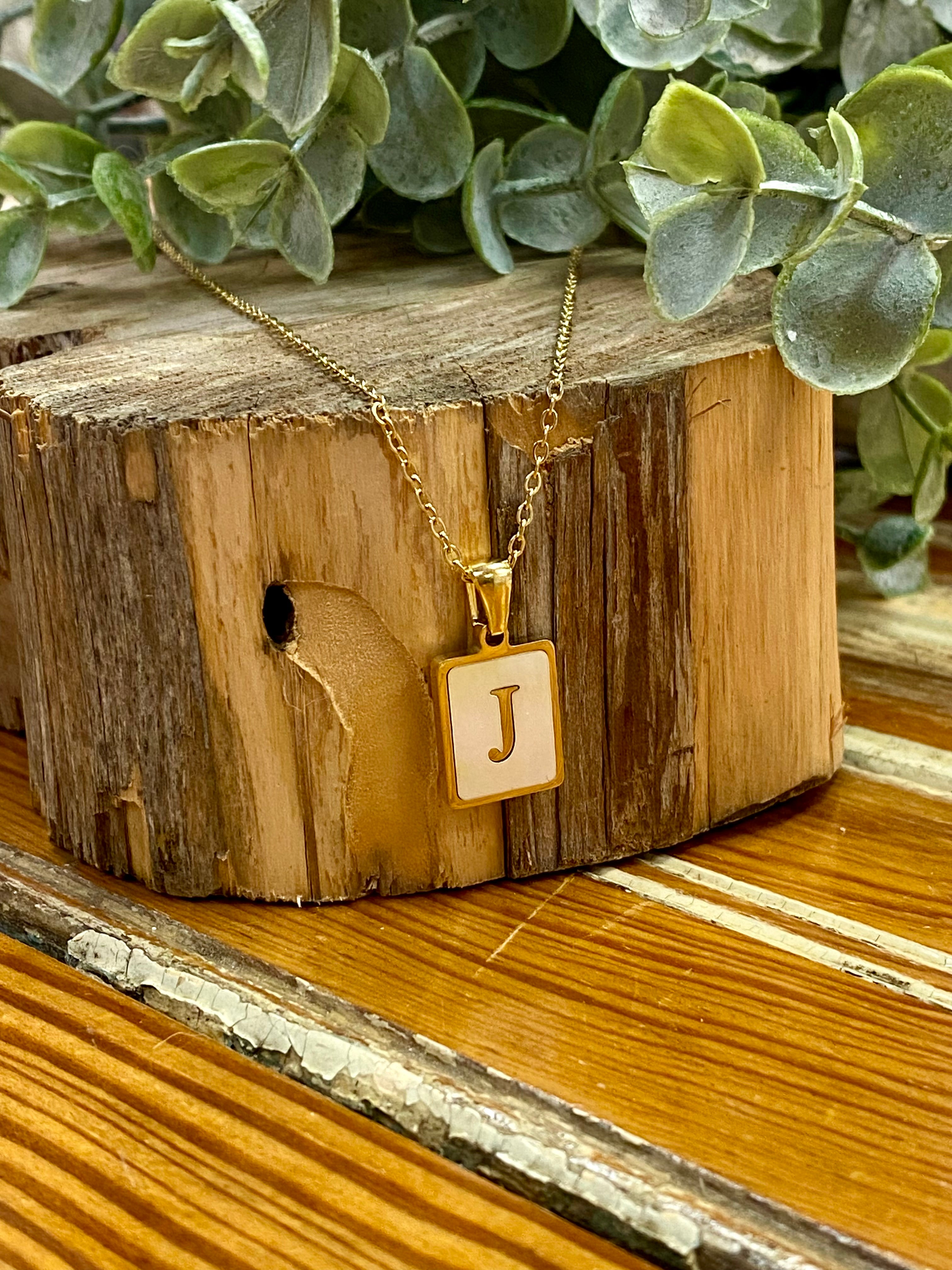 Initial Shell Pendant Necklace