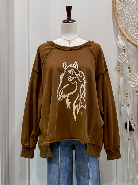 Horse Graphic Sweatshirt