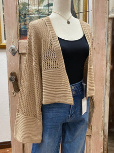 Textured Crop Cardigan Sweater