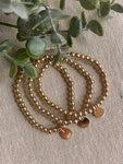 Gold Metal Disc Charm Bracelet
