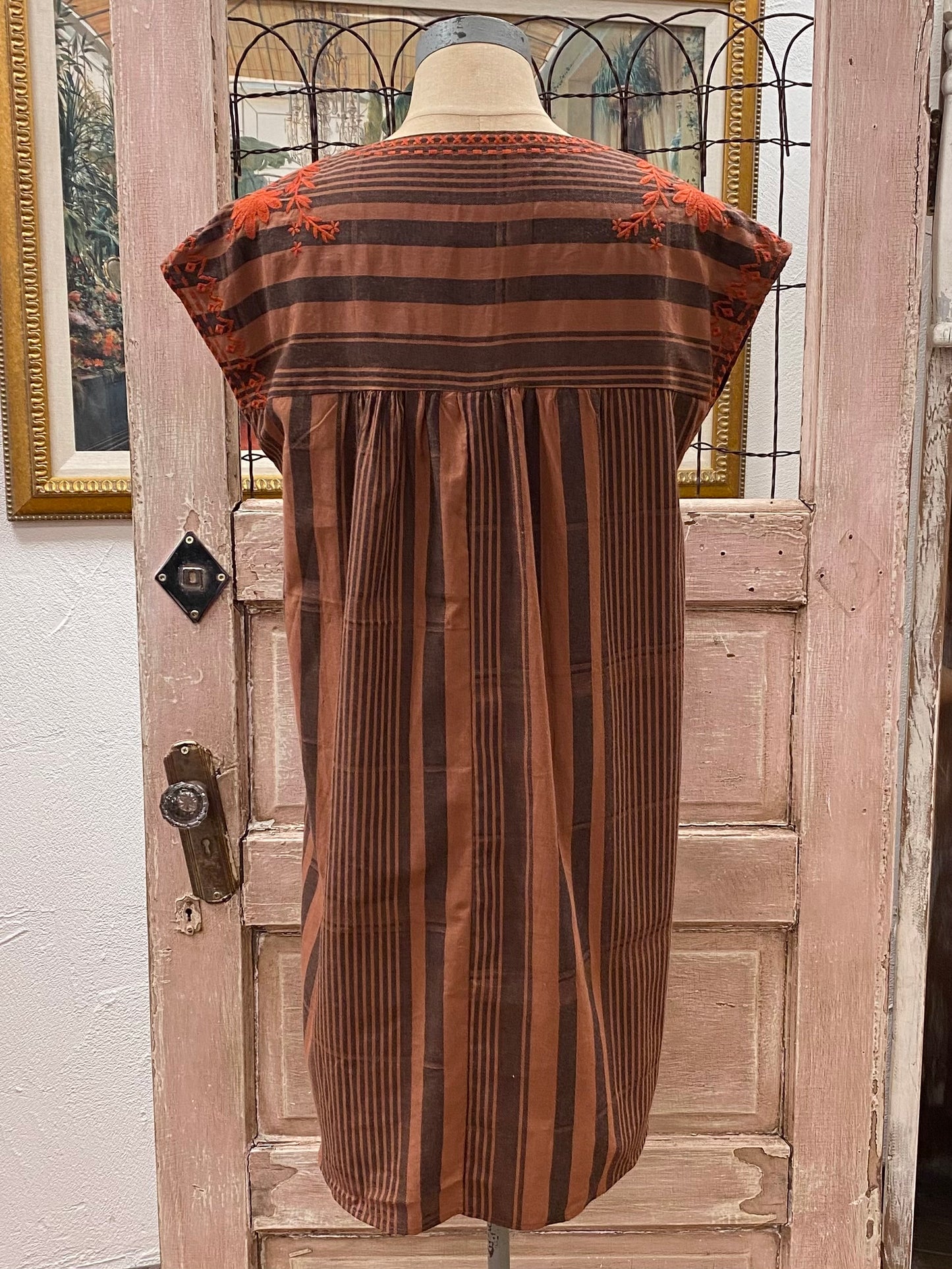 Rust Embroidered Dress | S-3XL