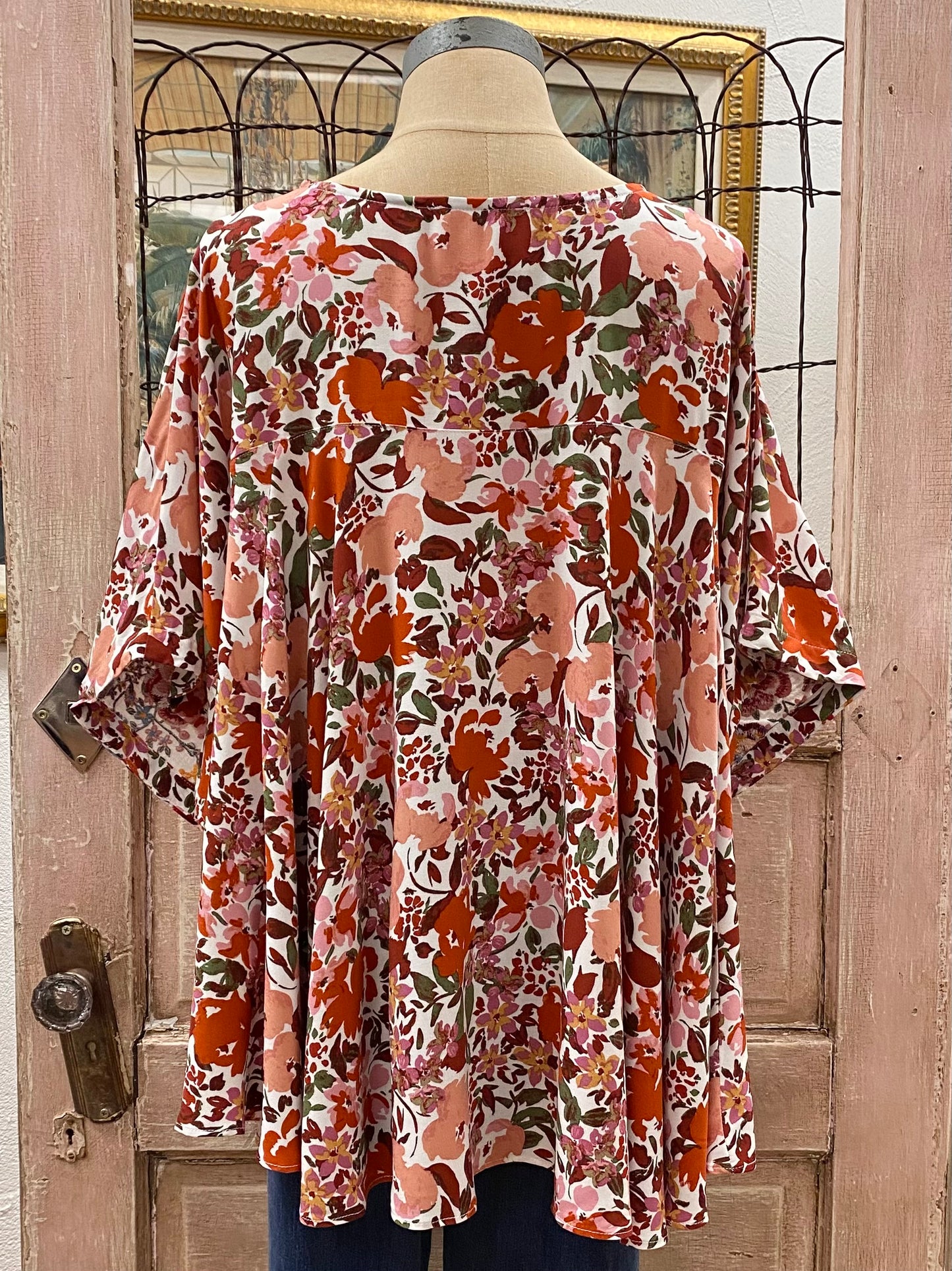 Floral Embroidered Tunic Top